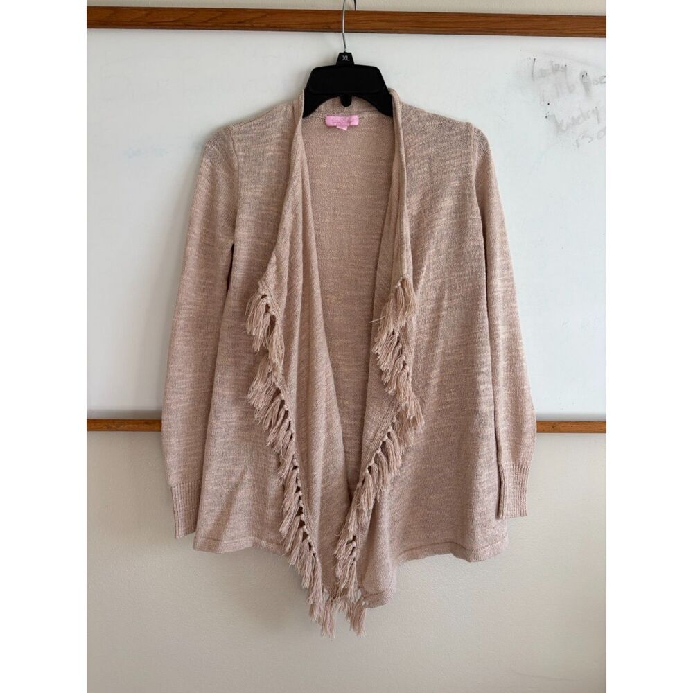 Lilly Pulitzer Lucita Fringe Tassel Open Front Cardigan XS